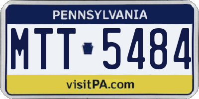 PA license plate MTT5484