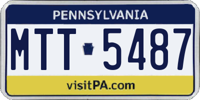 PA license plate MTT5487