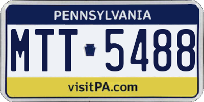 PA license plate MTT5488