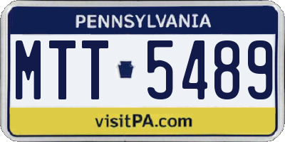 PA license plate MTT5489