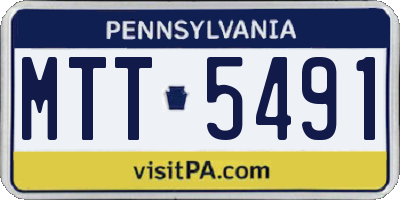 PA license plate MTT5491