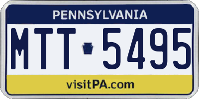 PA license plate MTT5495