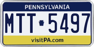 PA license plate MTT5497