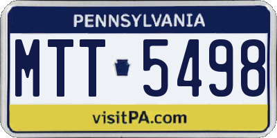 PA license plate MTT5498
