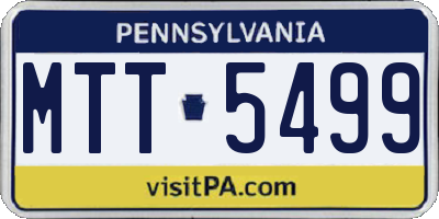 PA license plate MTT5499