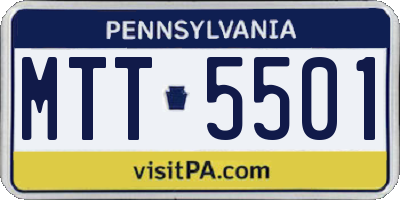 PA license plate MTT5501