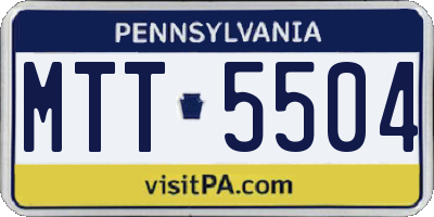 PA license plate MTT5504