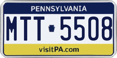 PA license plate MTT5508