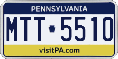 PA license plate MTT5510