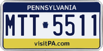 PA license plate MTT5511