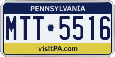 PA license plate MTT5516