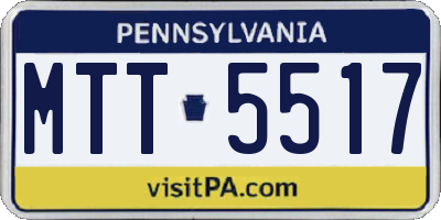 PA license plate MTT5517