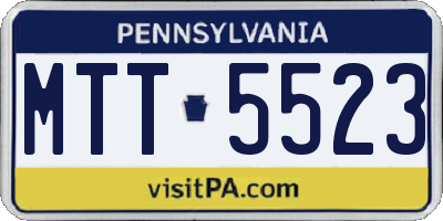 PA license plate MTT5523