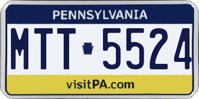 PA license plate MTT5524