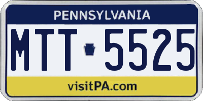 PA license plate MTT5525