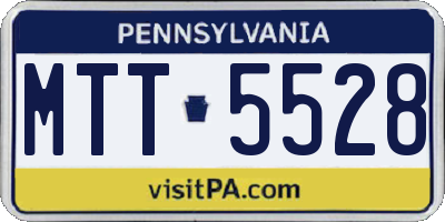 PA license plate MTT5528