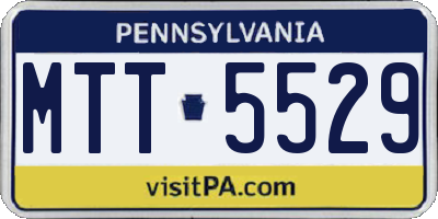 PA license plate MTT5529
