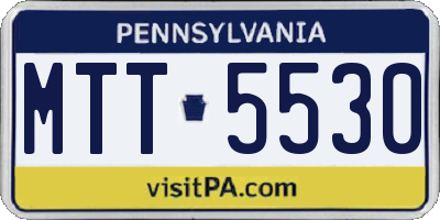 PA license plate MTT5530
