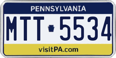 PA license plate MTT5534