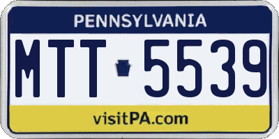 PA license plate MTT5539