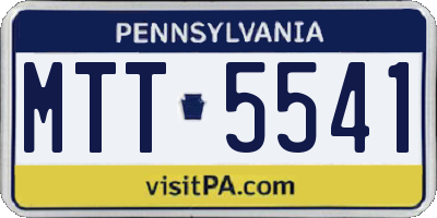 PA license plate MTT5541