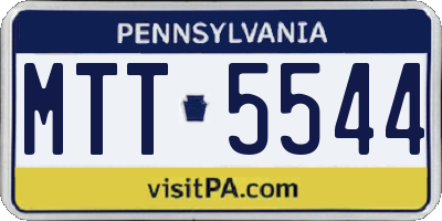 PA license plate MTT5544