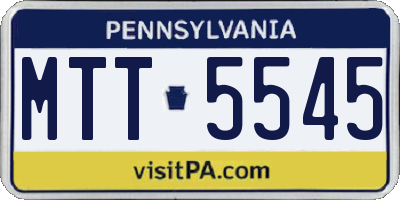 PA license plate MTT5545