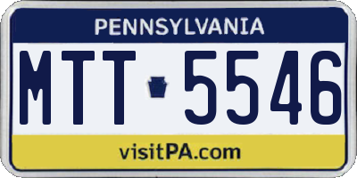PA license plate MTT5546