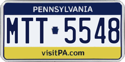 PA license plate MTT5548