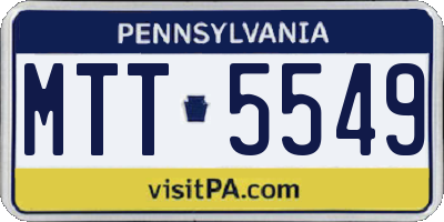 PA license plate MTT5549