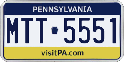 PA license plate MTT5551