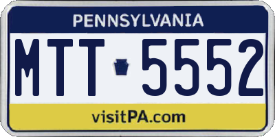 PA license plate MTT5552