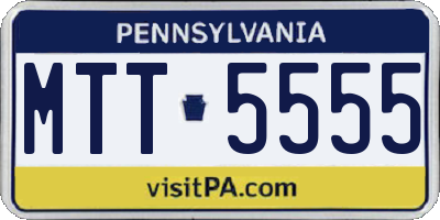 PA license plate MTT5555