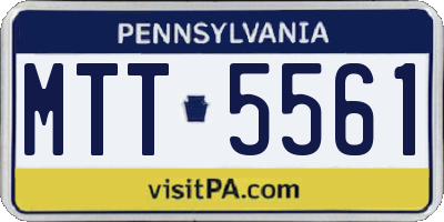 PA license plate MTT5561