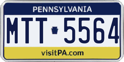 PA license plate MTT5564