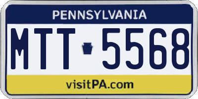 PA license plate MTT5568