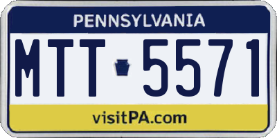 PA license plate MTT5571