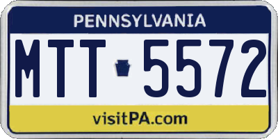 PA license plate MTT5572