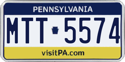 PA license plate MTT5574