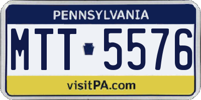 PA license plate MTT5576