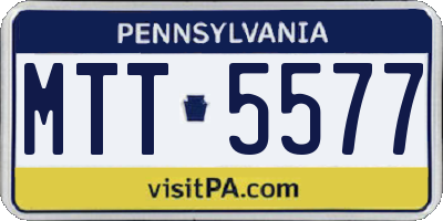 PA license plate MTT5577