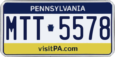 PA license plate MTT5578