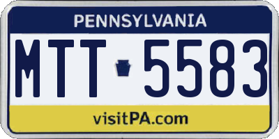 PA license plate MTT5583