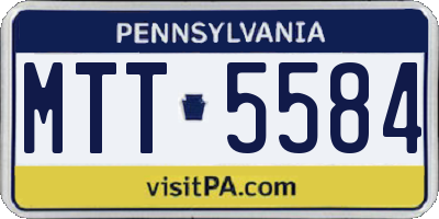 PA license plate MTT5584