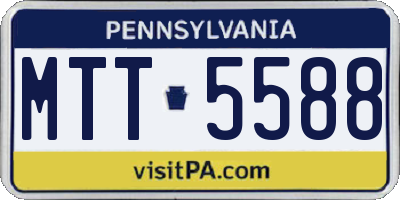 PA license plate MTT5588