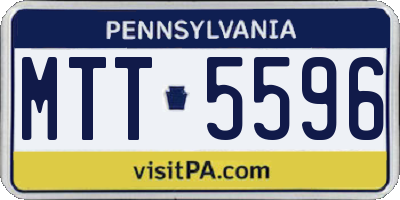 PA license plate MTT5596