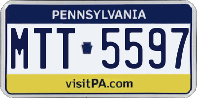 PA license plate MTT5597