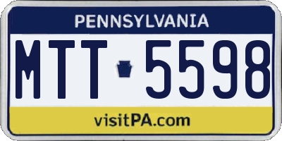 PA license plate MTT5598