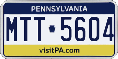 PA license plate MTT5604