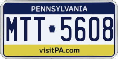 PA license plate MTT5608